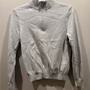 Brooks Brothers Light Gray Zip-Up Sweater